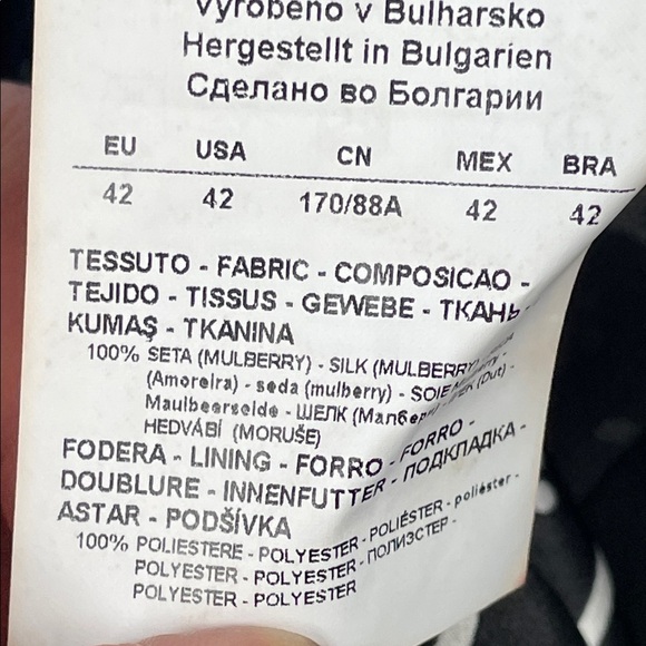 NWT Emporio Armani Black White Swirl Print Silk Dress Long Sleeve Sz 42 - Picture 13 of 14